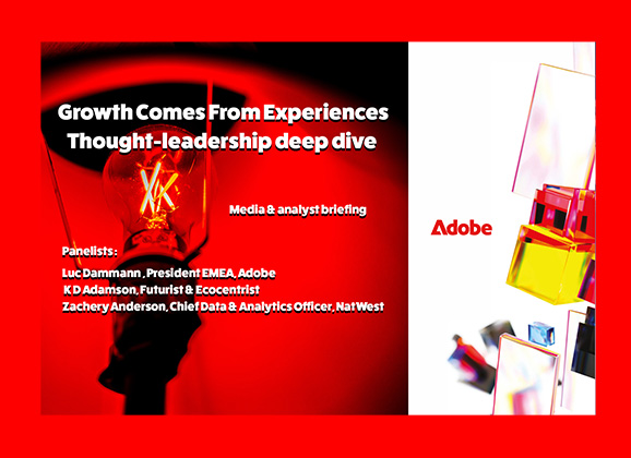 Experience-led growth analysed by futurist K D Adamson with Adobe, NatWest